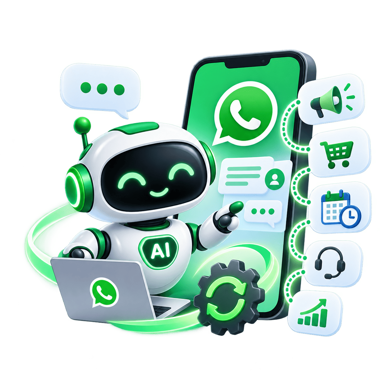 AI chatbot automation illustration