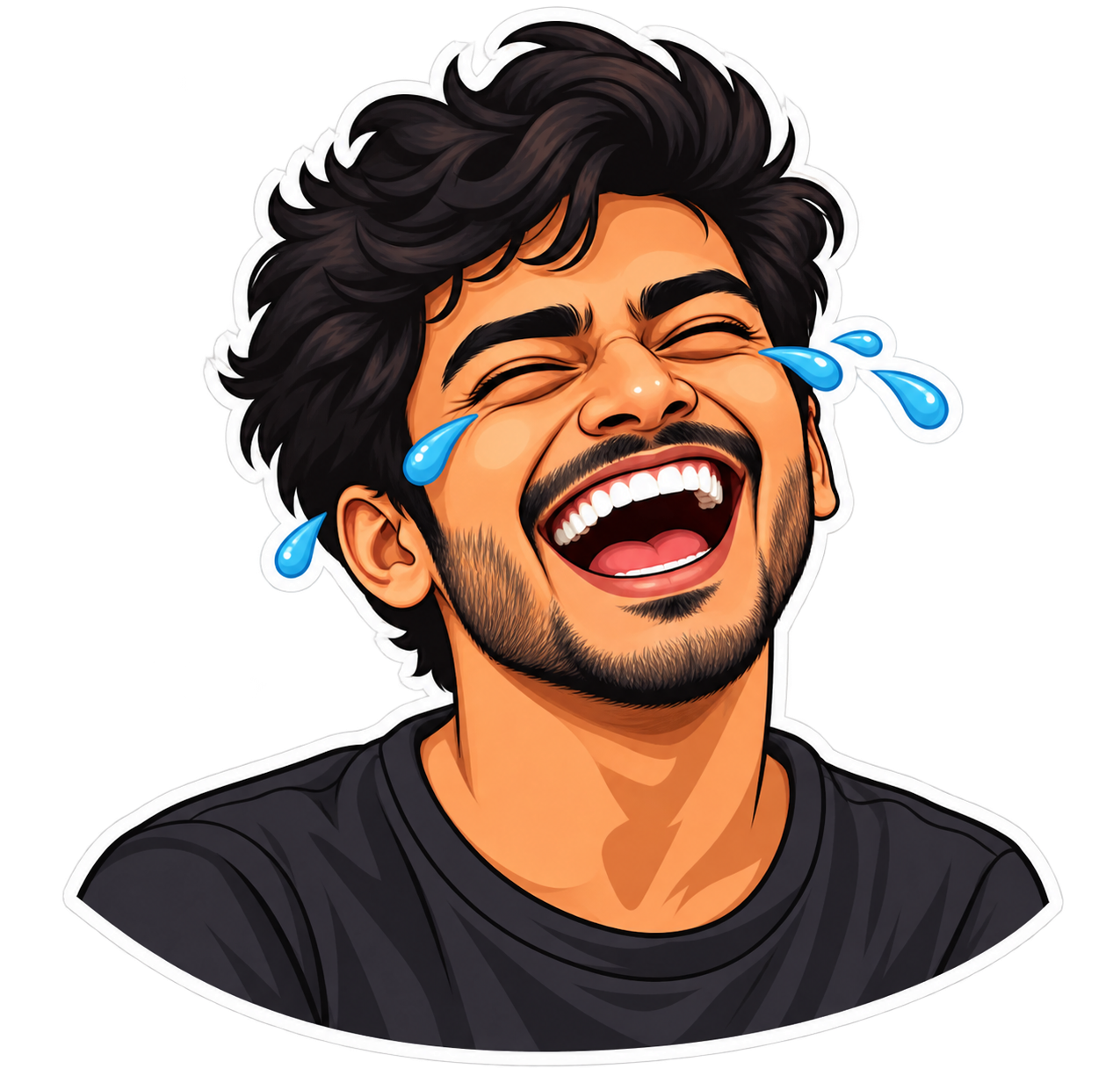 Original laughing reaction character for a shareable meme concept